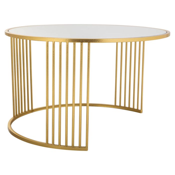 Mesa de Centro Alexandra House Living Oro Hierro Espejo Madera MDF 80 x 48 x 80 cm