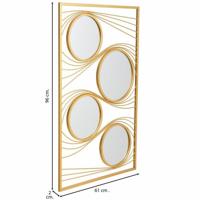 Espejo de pared Alexandra House Living Oro Metal Hierro Espejo 2 x 96 x 61 cm 7