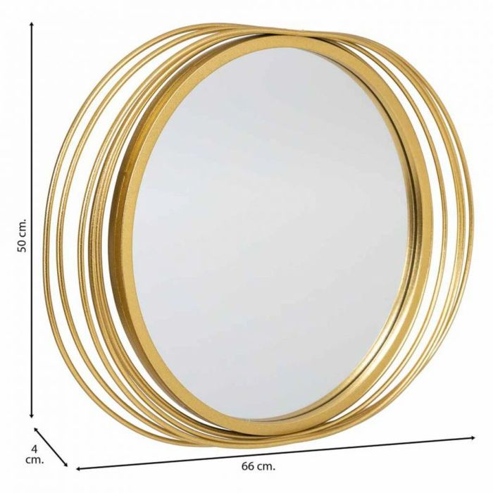 Espejo de pared Alexandra House Living Oro Metal Hierro Espejo 4 x 49 x 66 cm 4