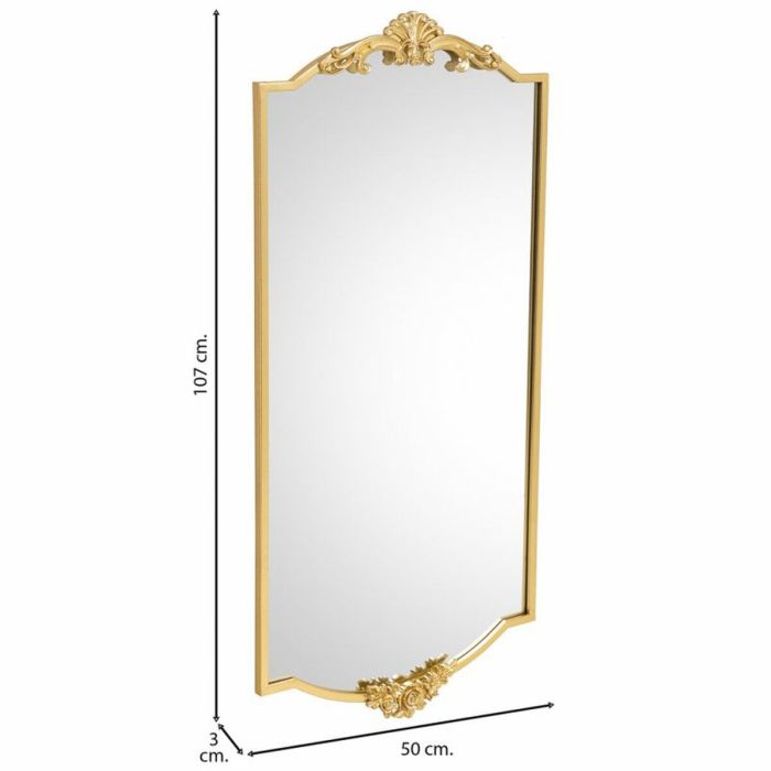 Espejo de pared Alexandra House Living Oro Metal Hierro Espejo 3 x 107 x 50 cm 5