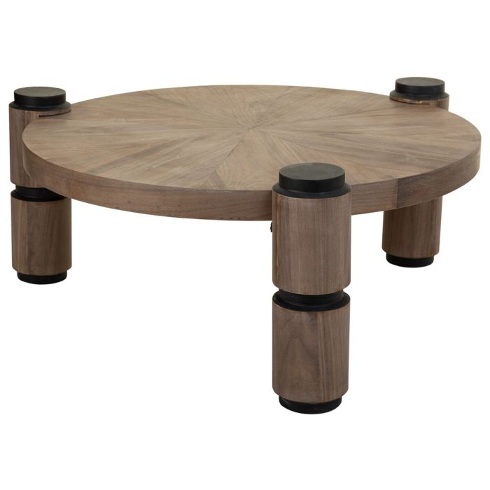 Mesa de Centro Alexandra House Living Marrón Madera Hierro Chapa Madera de abeto 110 x 46 x 110 cm 6