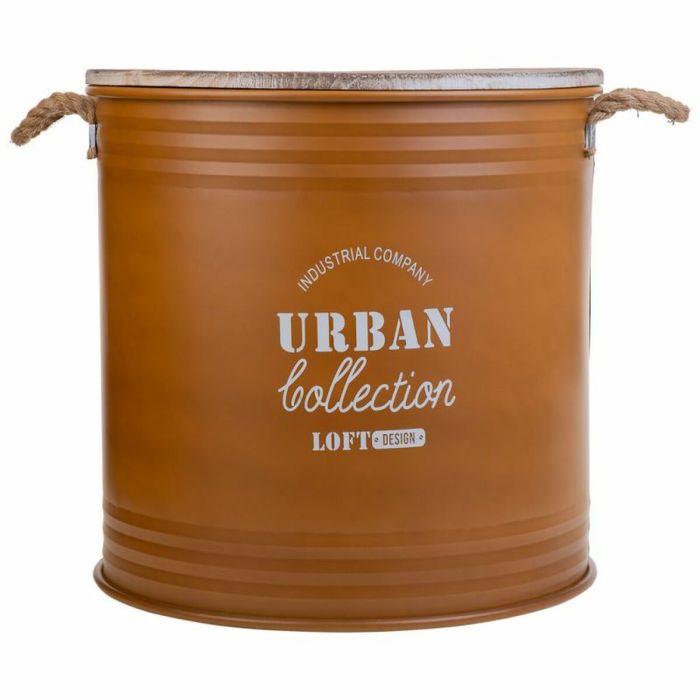 Cesto para la Ropa Sucia Alexandra House Living Urban Naranja Cáñamo Metal Madera de abeto 7