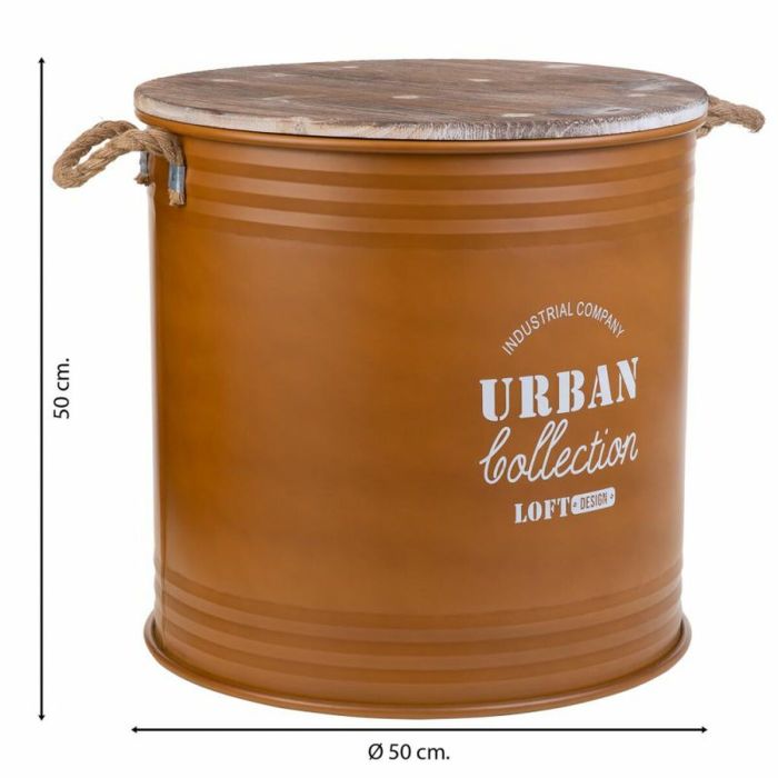 Cesto para la Ropa Sucia Alexandra House Living Urban Naranja Cáñamo Metal Madera de abeto 6