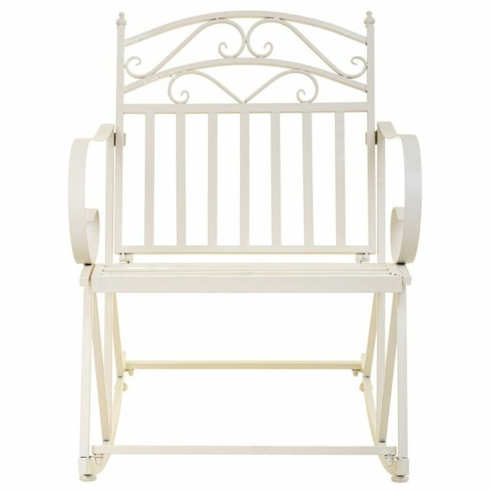 Silla mecedora Alexandra House Living Blanco Hierro 24 x 45 x 24 cm 6