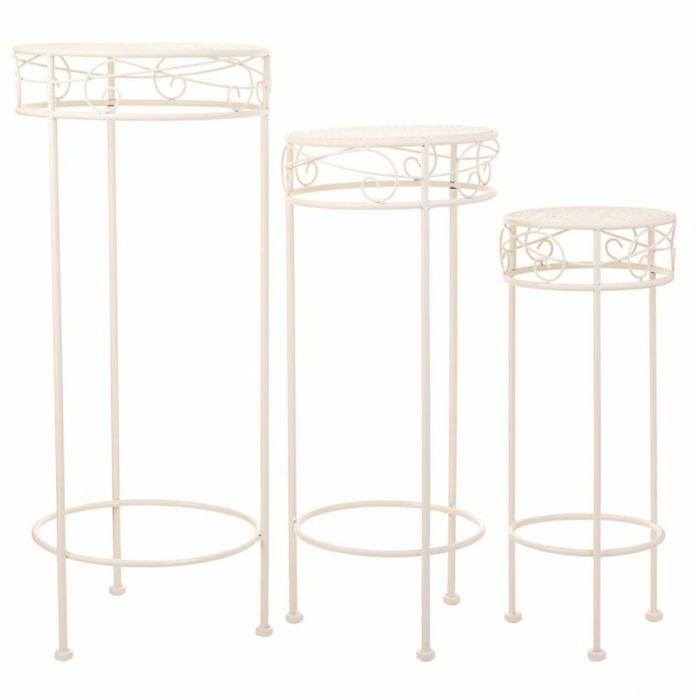 Soporte para Maceta Alexandra House Living Blanco Metal Hierro 28 x 120 x 58 cm 6