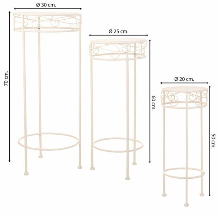 Soporte para Maceta Alexandra House Living Blanco Metal Hierro 28 x 120 x 58 cm 5