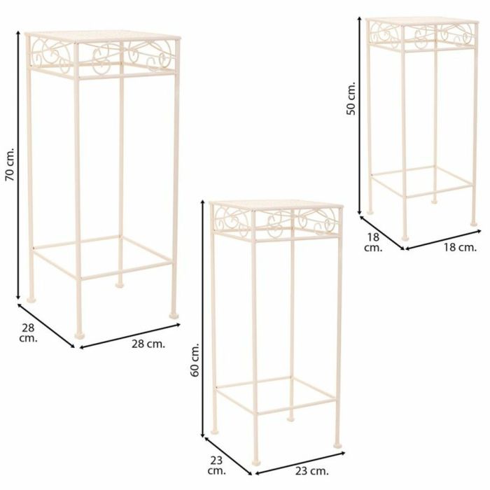 Soporte para Maceta Alexandra House Living Blanco Metal Hierro 28 x 160 x 58 cm 5