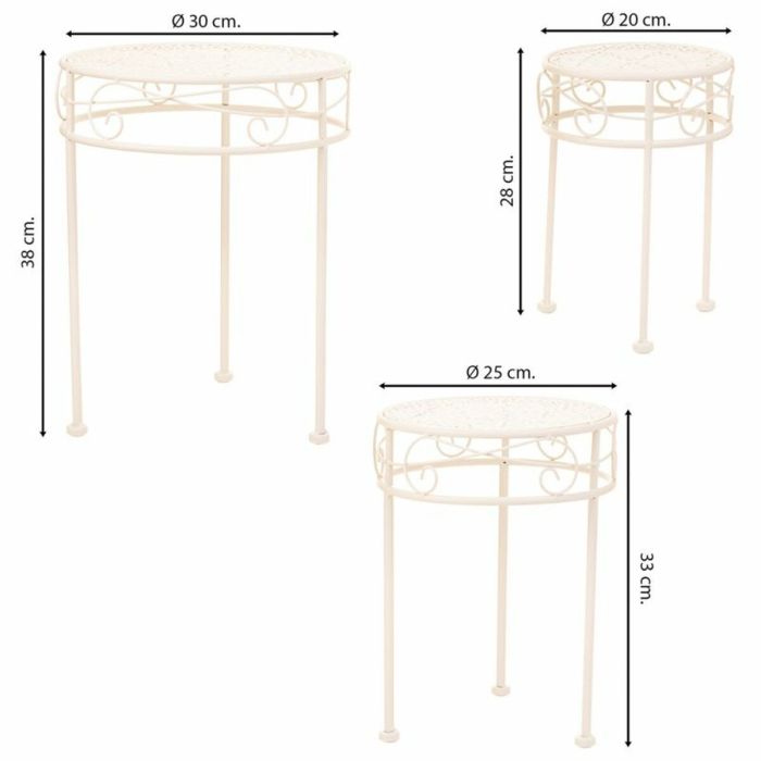 Soporte para Maceta Alexandra House Living Blanco Metal Hierro 30 x 120 x 30 cm 4