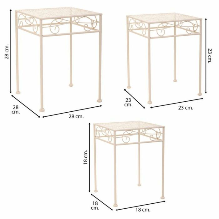 Soporte para Maceta Alexandra House Living Blanco Metal Hierro 25 x 45 x 72 cm 4