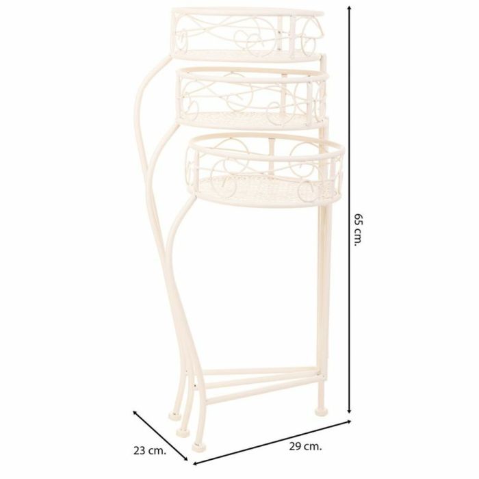 Soporte para Maceta Alexandra House Living Blanco Metal Hierro 34 x 76 x 40 cm 5