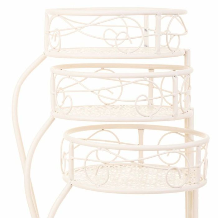 Soporte para Maceta Alexandra House Living Blanco Metal Hierro 34 x 76 x 40 cm 3