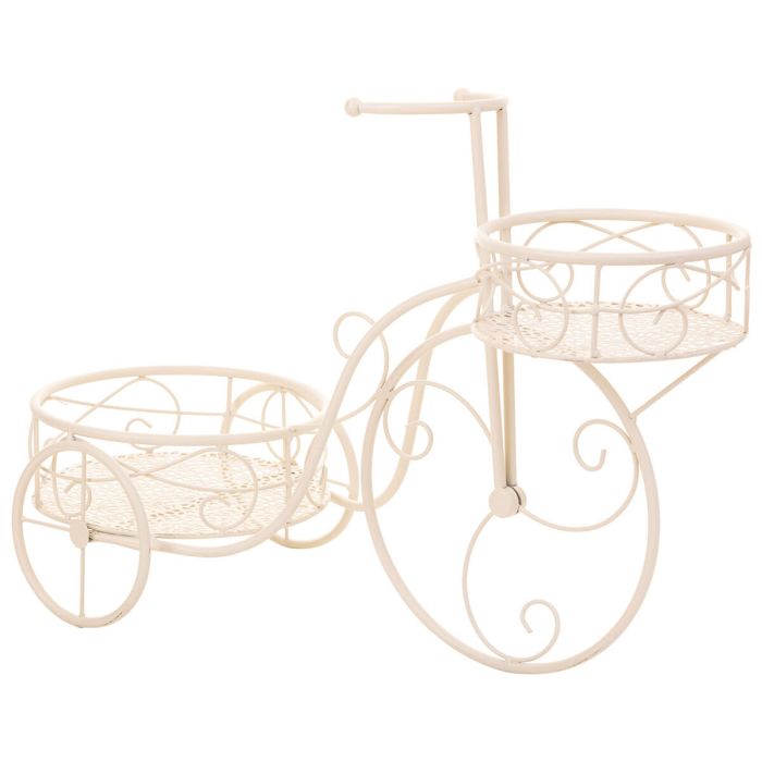 Soporte para Maceta Alexandra House Living Blanco Metal Hierro Bicicleta 30 x 61 x 55 cm