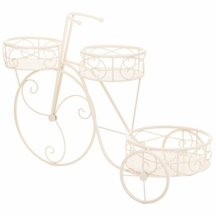 Soporte para Maceta Alexandra House Living Blanco Metal Hierro Bicicleta 28 x 28 x 28 cm 4