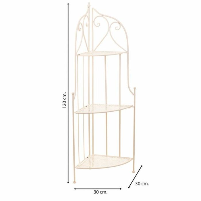 Estantería de Esquina Alexandra House Living Blanco Metal Hierro Forja 30 x 38 x 30 cm 5