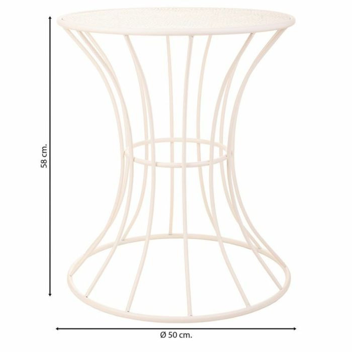 Mesa auxiliar Alexandra House Living Blanco Hierro 20 x 50 x 21 cm 5