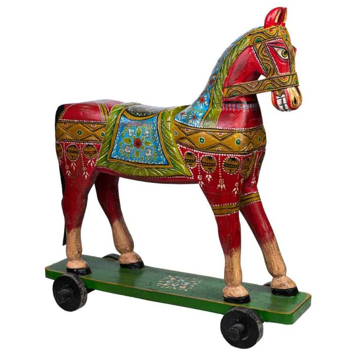 Figura Decorativa Alexandra House Living Madera de mango Caballo 36 x 96 x 86 cm