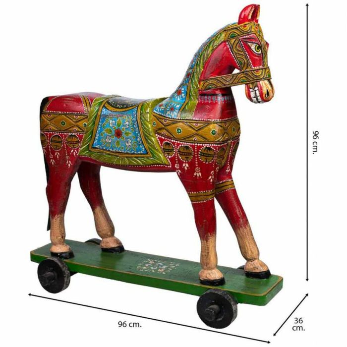 Figura Decorativa Alexandra House Living Madera de mango Caballo 36 x 96 x 86 cm 6