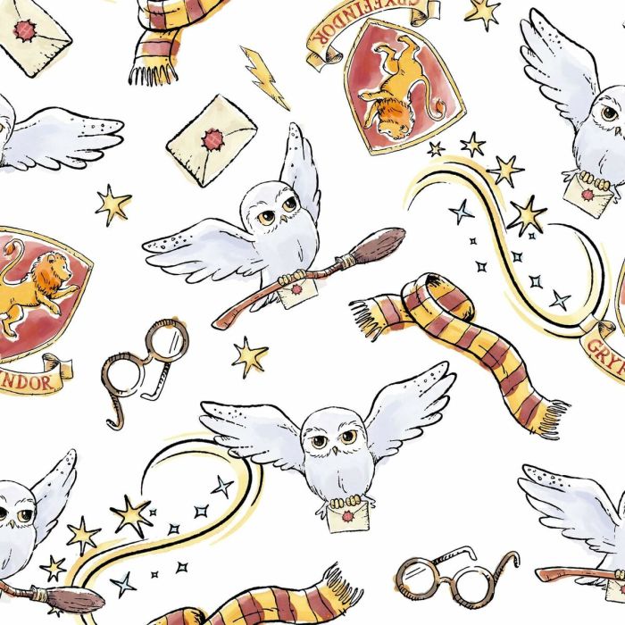 Saco Nórdico Harry Potter Hedwig Multicolor 90 x 200 cm 90 x 1 x 200 cm 1