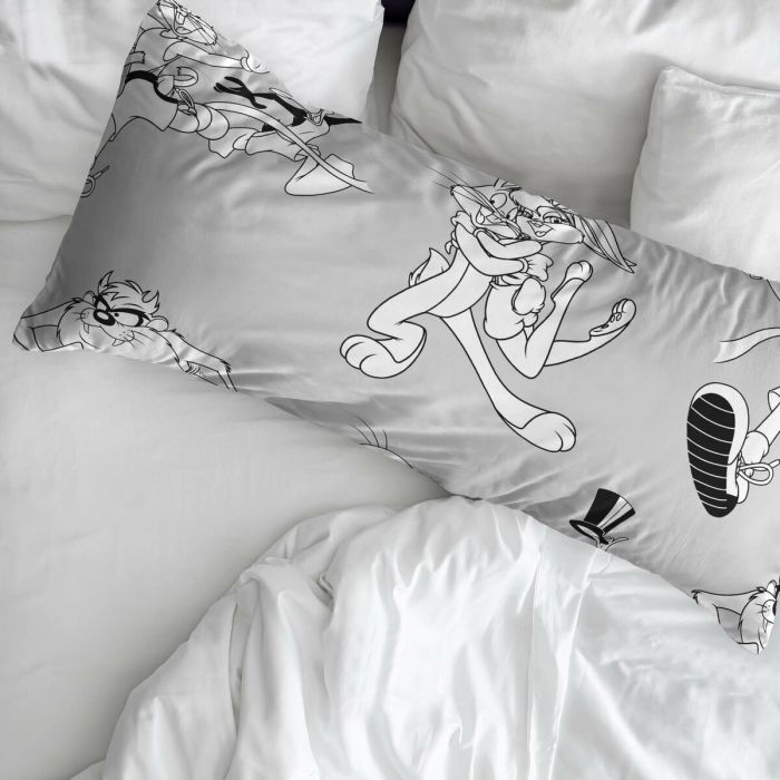 Funda de almohada Looney Tunes Blanco Negro Multicolor 50x80cm 50 x 80 cm 100 % algodón 1