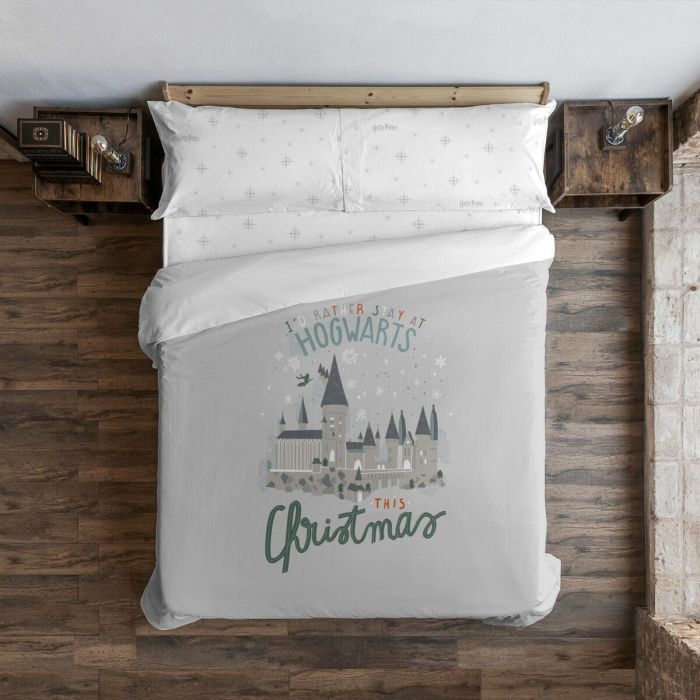 Funda Nórdica Harry Potter Hogwarts in Christmas Multicolor 175 Hilos 220 x 220 cm Cama de 135/140