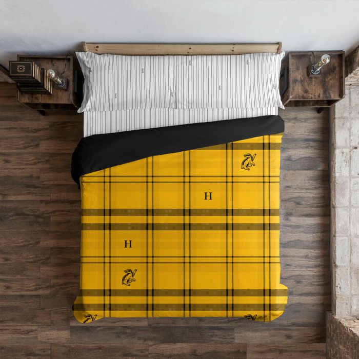 Funda Nórdica Harry Potter Hufflepuff Amarillo Multicolor 175 Hilos 180 x 220 cm Cama de 105