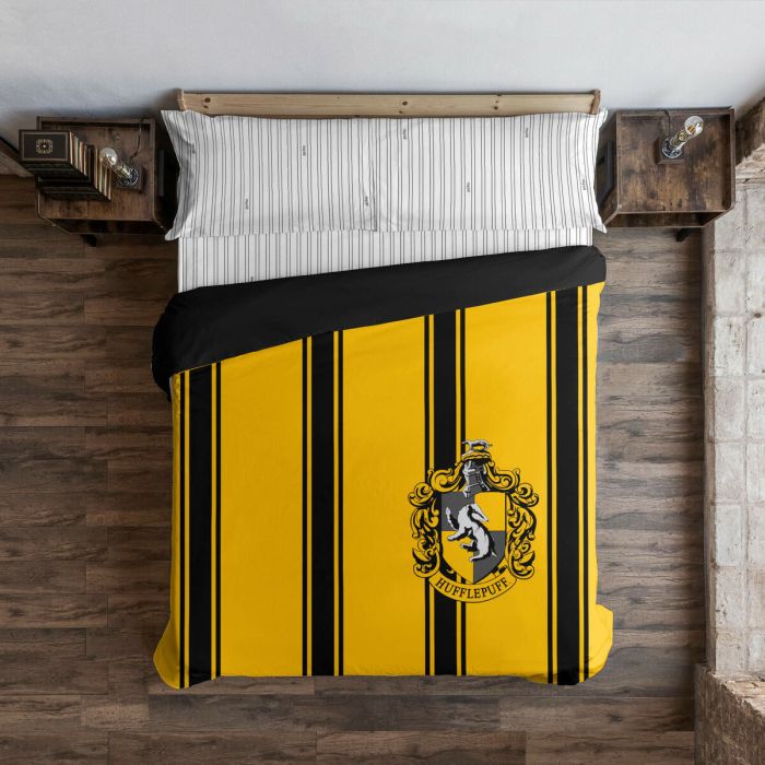 Funda Nórdica Harry Potter Hufflepuff Amarillo Negro Multicolor 175 Hilos 155 x 220 cm Cama de 90