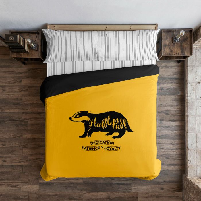 Funda Nórdica Harry Potter Hufflepuff Values Amarillo Multicolor 175 Hilos 220 x 220 cm Cama de 135/140