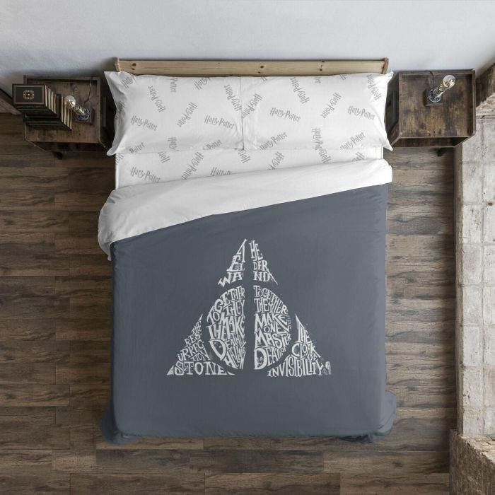 Funda Nórdica Harry Potter Deathly Hallows Multicolor 175 Hilos 140 x 200 cm Cama de 80