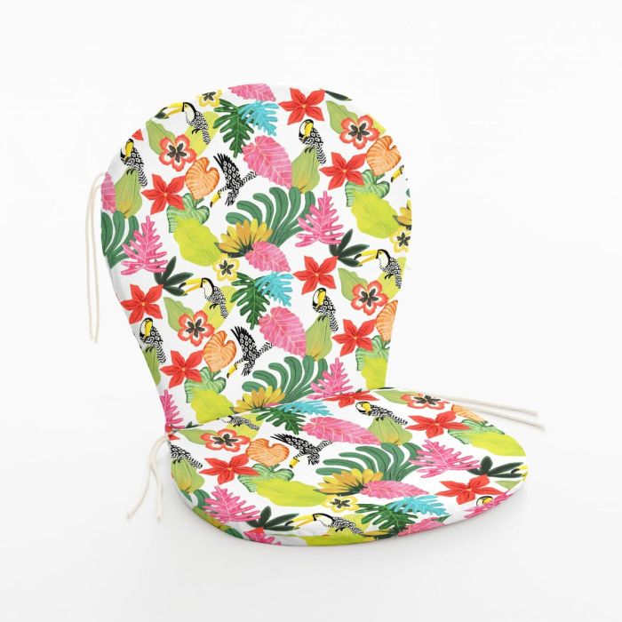 Cojín para sillas Belum 0120-404 48 x 5 x 90 cm Flores