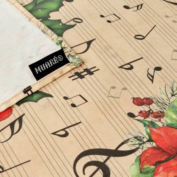Mantel resinado antimanchas Mauré Christmas Sheet Music 140 x 140 cm 1