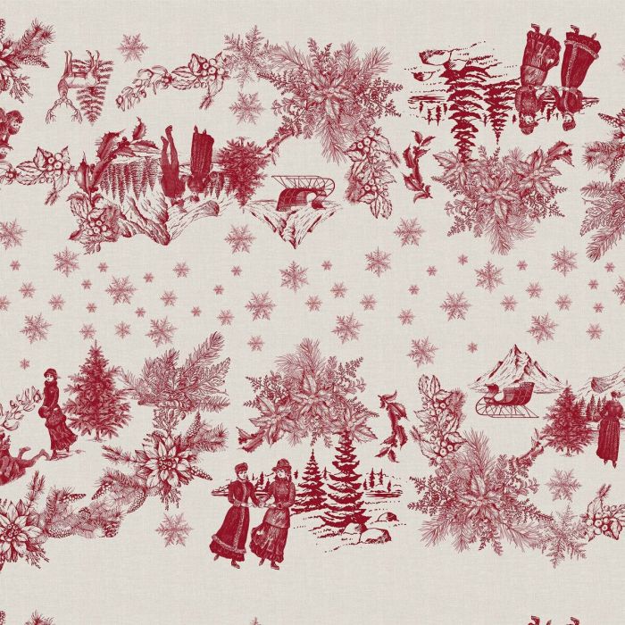 Mantel resinado antimanchas Mauré Christmas Toile 100 x 140 cm 3