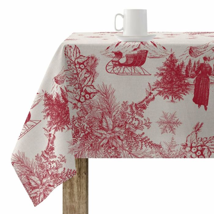 Mantel resinado antimanchas Mauré Christmas Toile 140 x 140 cm 3