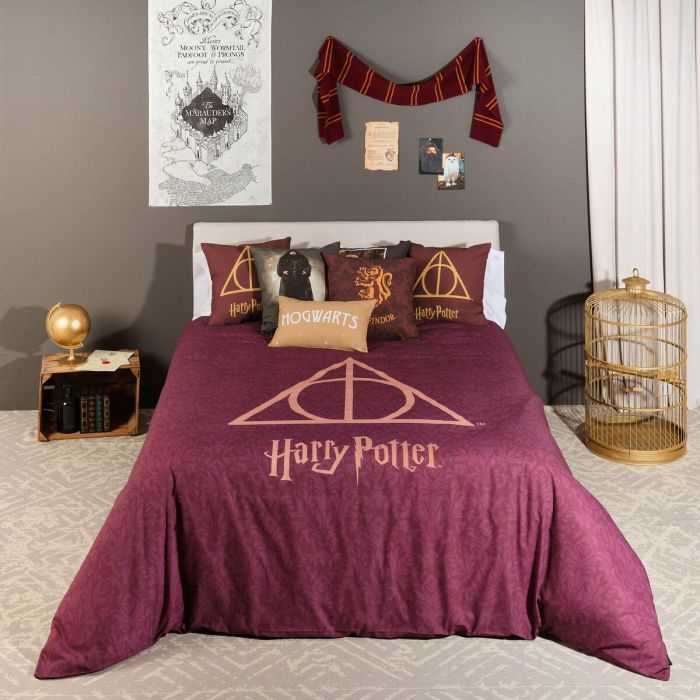 Funda Nórdica Harry Potter Deathly Hallows Multicolor 175 Hilos 220 x 220 cm Cama de 135/140