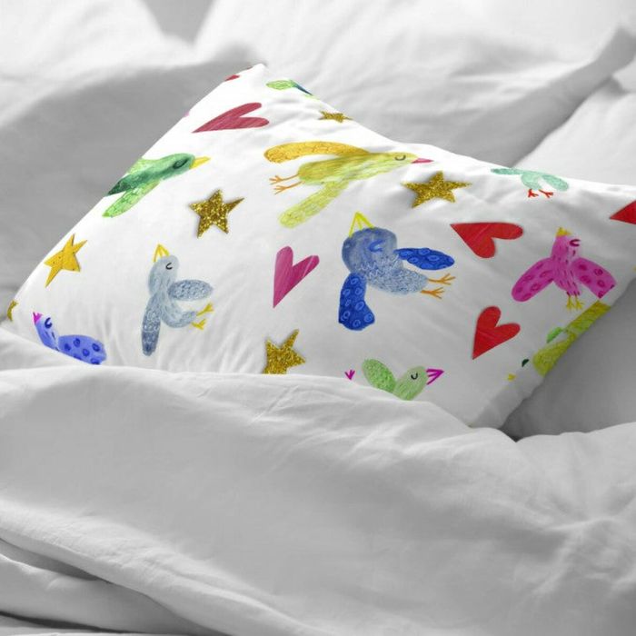 Funda de almohada Decolores Ocells Multicolor 175 Hilos 65 x 65 cm 2