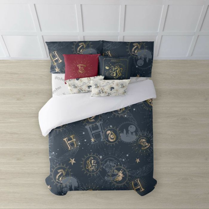 Funda Nórdica Harry Potter Gold Multicolor 175 Hilos 140 x 200 cm Cama de 80