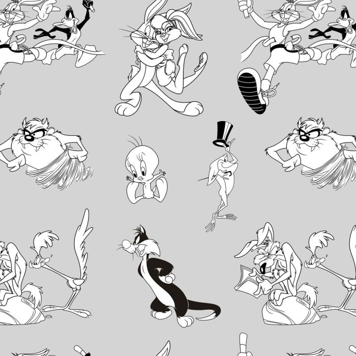 Funda Nórdica Looney Tunes Looney BN Blanco black 220 x 220 cm 1