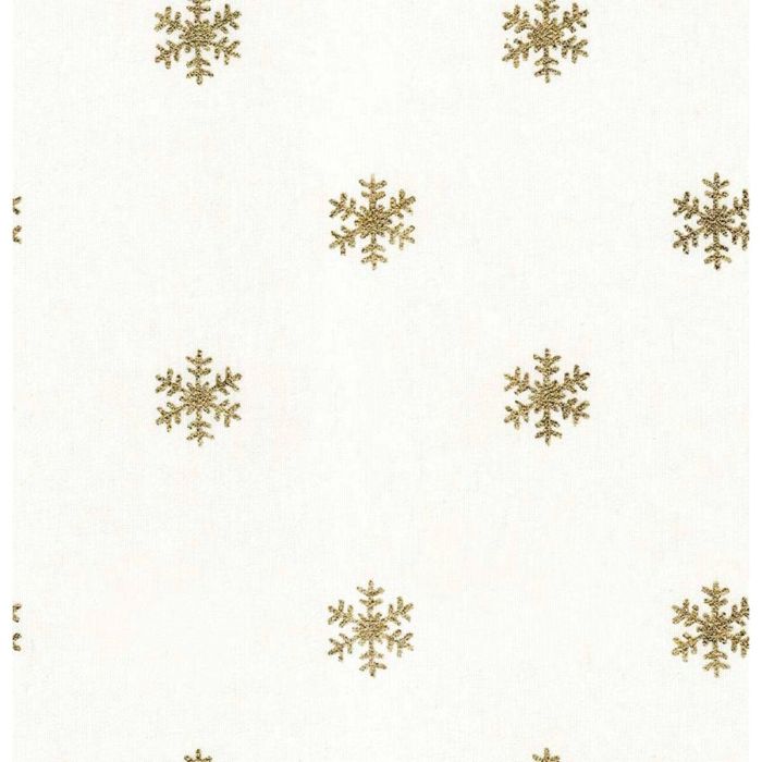Mantel resinado antimanchas Mauré Snowflakes Gold 140 x 140 cm 1