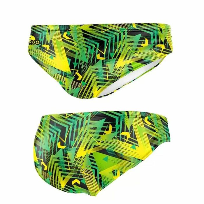 Slip de Hombre Turbo Geometric Fusion Verde Claro