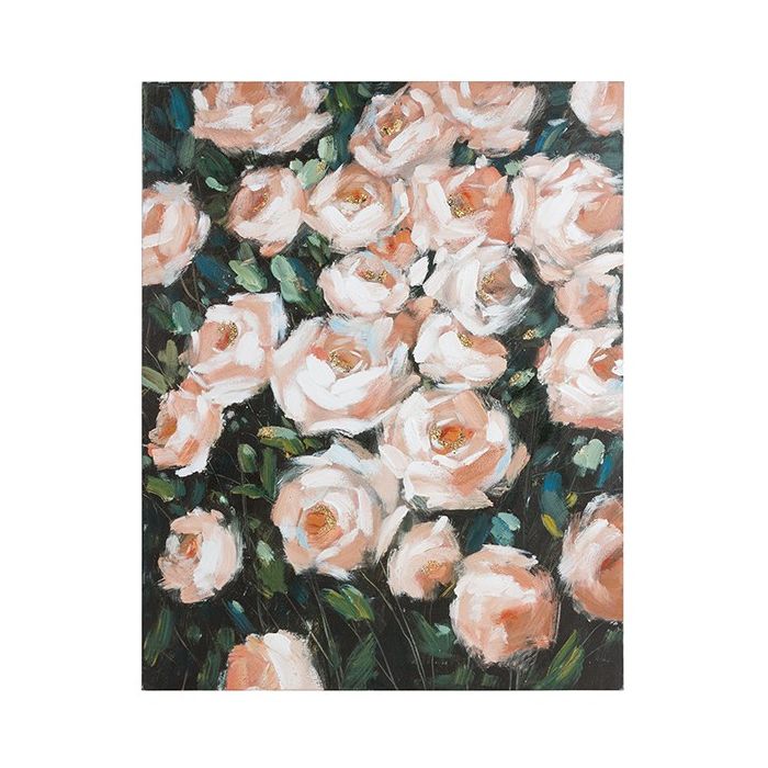 Cuadro Óleo Roses Madera de pino (80 X 4 x 100 cm)