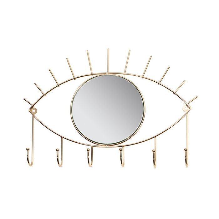 Perchero Eye Dorado Cristal Latón (42 x 30 x 4 cm) Perchero Eye Dorado Cristal Latón (42 x 30 x 4 cm)