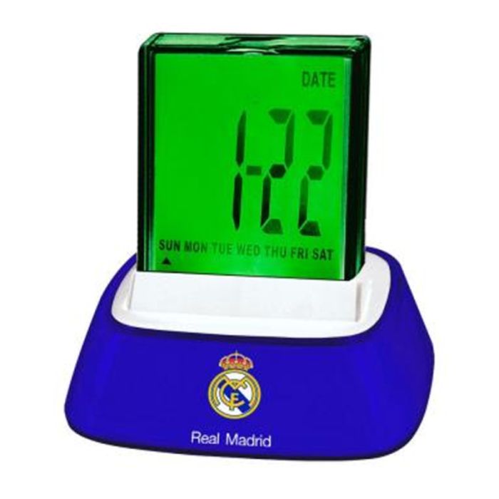 Reloj Despertador Real Madrid C.F. Luz Sonido Azul Azul / Blanco