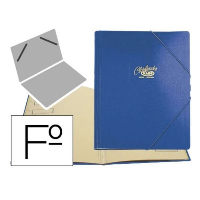 Carpeta Clasificador Carton Compacto Saro Folio Azul 12 Departamentos