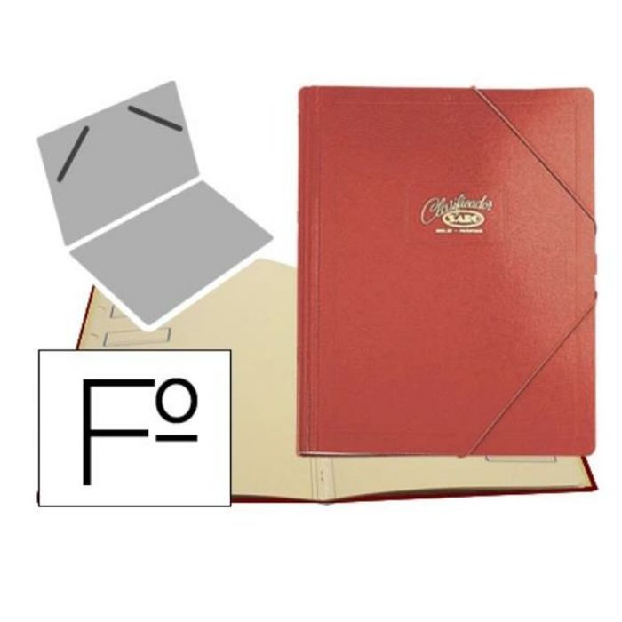 Carpeta Clasificador Carton Compacto Saro Folio Roja -12 Departamentos