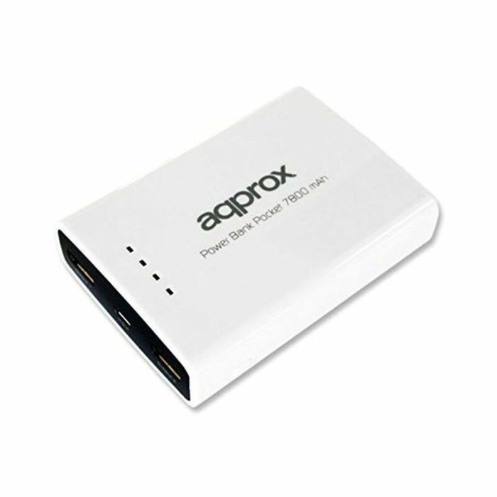 Power Bank approx! APPPB78EVW 7800 mAh 2 x USB Micro USB 5 V 1-2 A Blanco Negro/Blanco 7