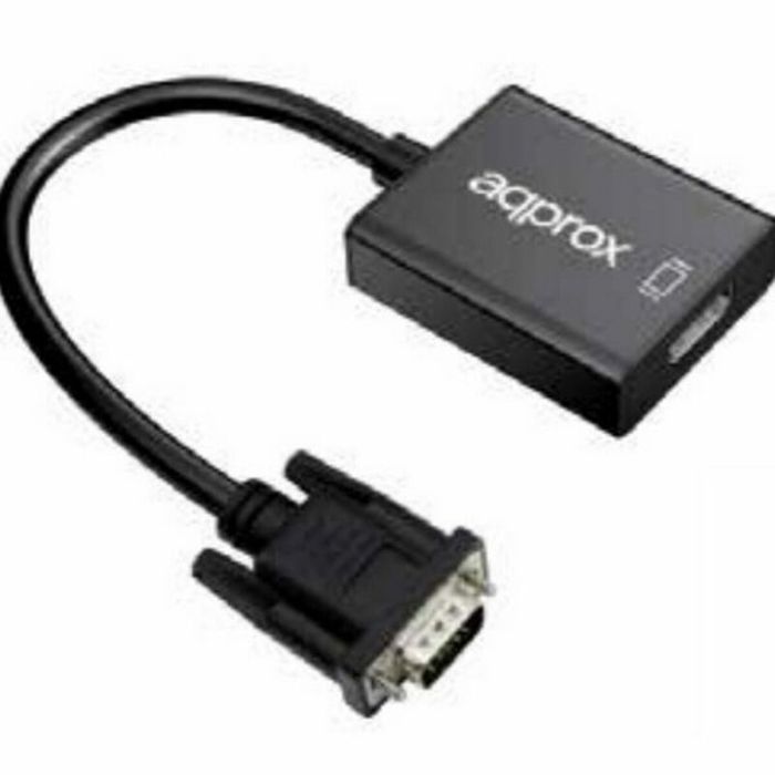 Adaptador VGA a HDMI con Audio approx! APPC25 3,5 mm Micro USB 20 cm 720p/1080i/1080p 3