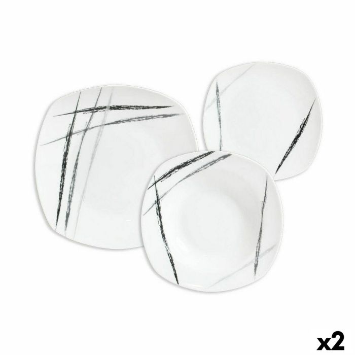 Vajilla Inde Scratch 18 Piezas Porcelana Cuadrado (2 Unidades) Vajilla Inde Scratch 18 Piezas Porcelana Cuadrado (2 Unidades)