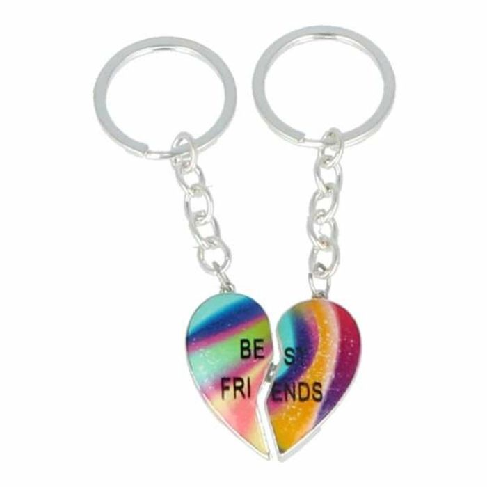 Set de 2 llaveros de corazón best friends forever Set de 2 llaveros de corazón best friends forever