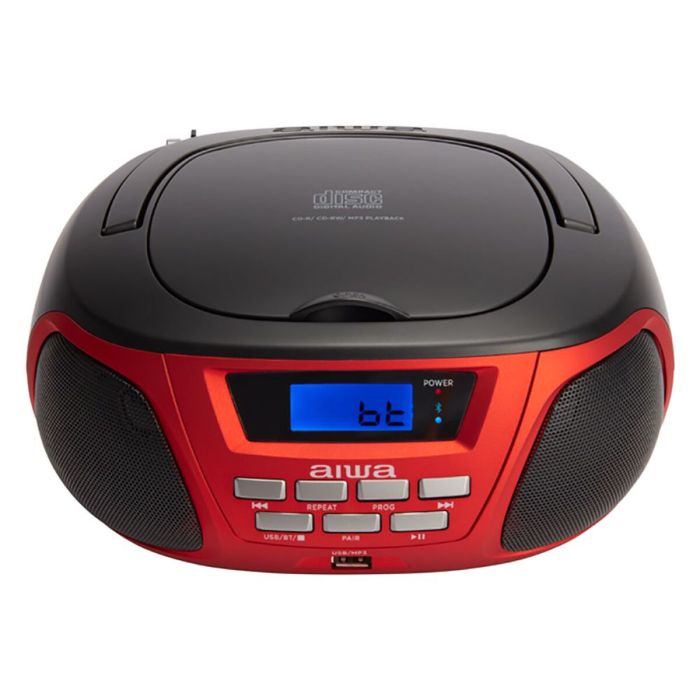 Radio CD Bluetooth MP3 Aiwa BBTU300RD    5W Negro Rojo 5