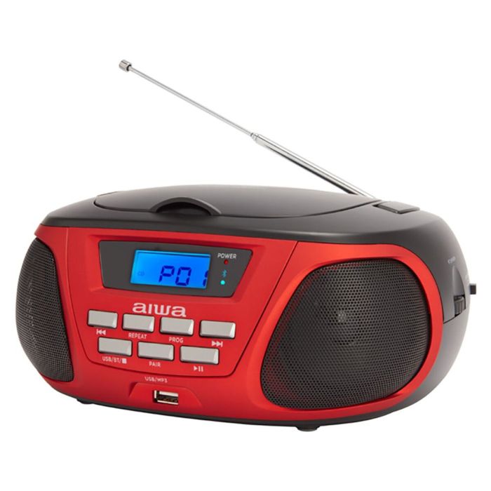 Radio CD Bluetooth MP3 Aiwa BBTU300RD    5W Negro Rojo 4