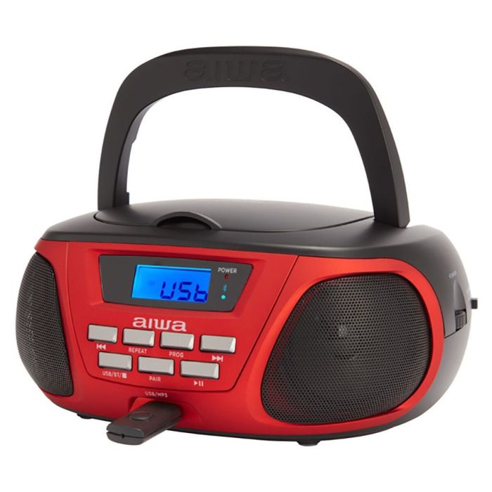 Radio CD Bluetooth MP3 Aiwa BBTU300RD    5W Negro Rojo 3
